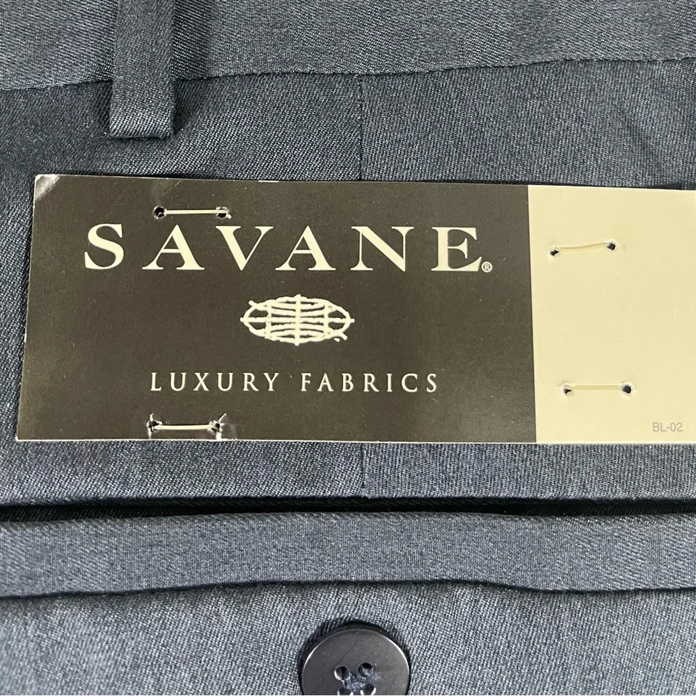 Savane Pants Mens Size 38x32‎ Grayish Blue Pleated Front Dress Pants